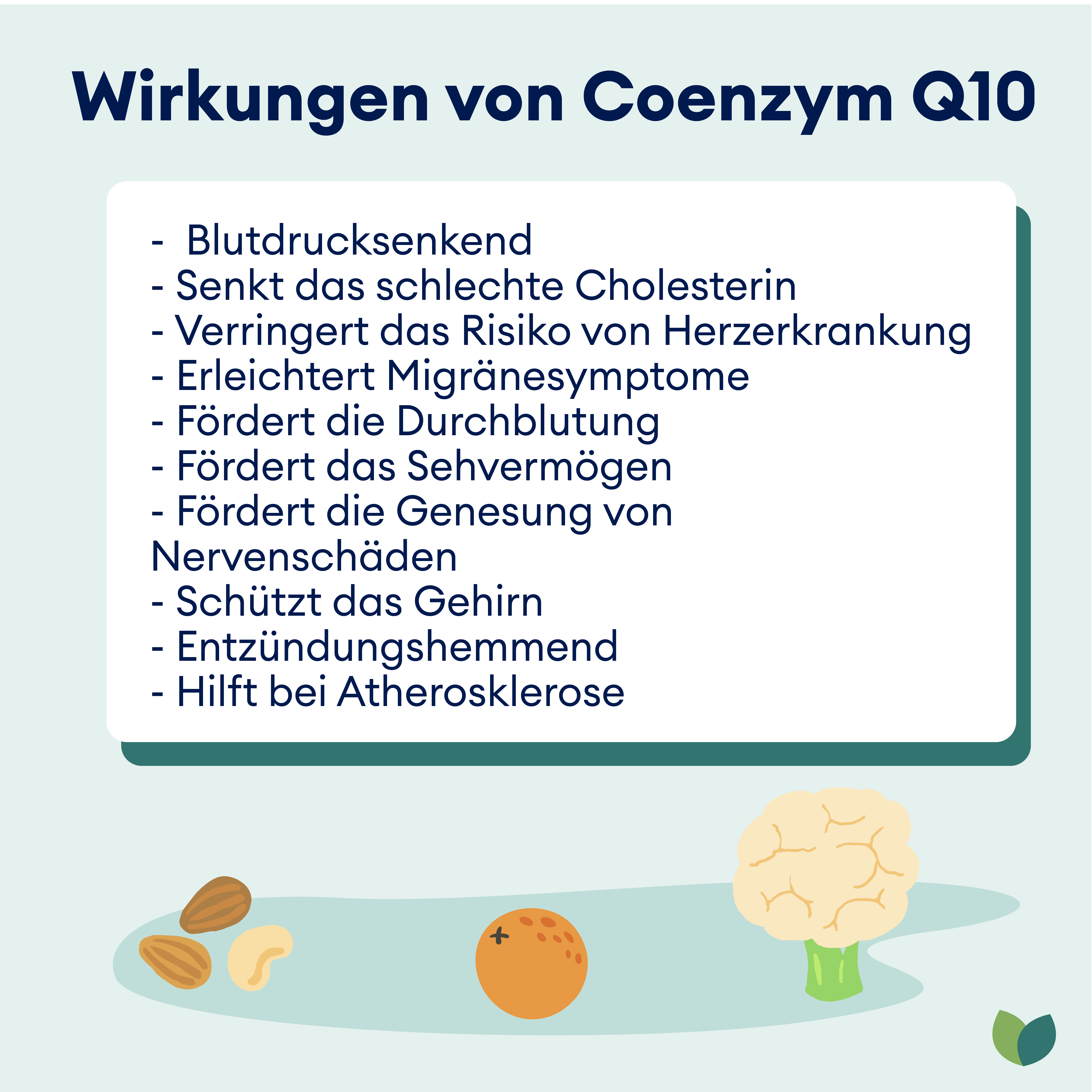 Coenzym Q10 in grünem Pulver