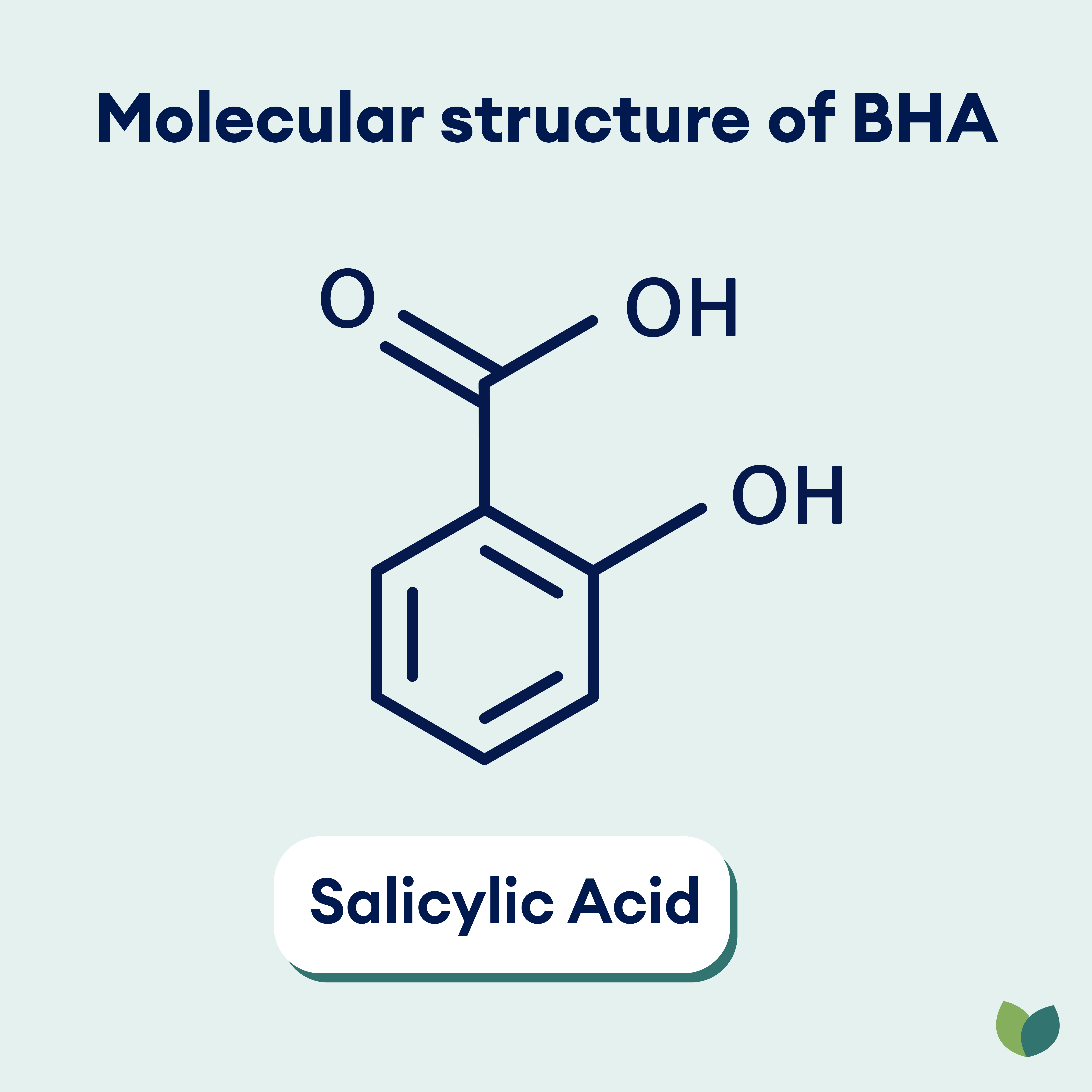 Molecular structure of BHA salicylic acid